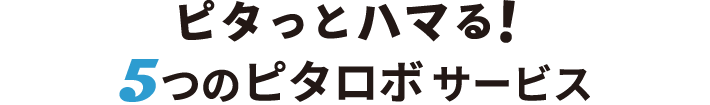 ピタっとハマる！5つのピタロボサービス